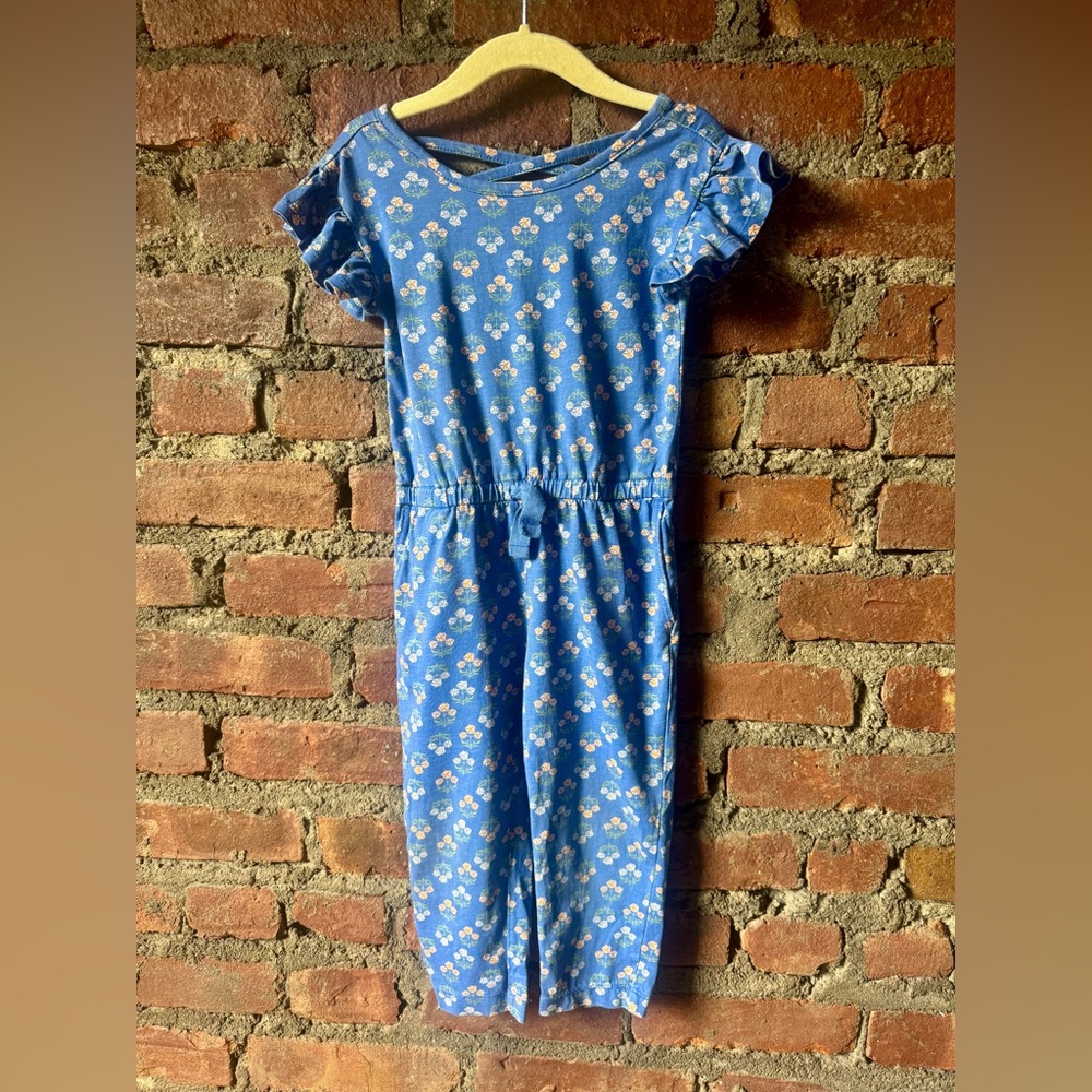 Tea Collection Blue Floral Girls' Romper